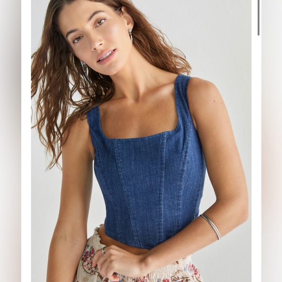 Francesca's Collections Tops - Denim corset top